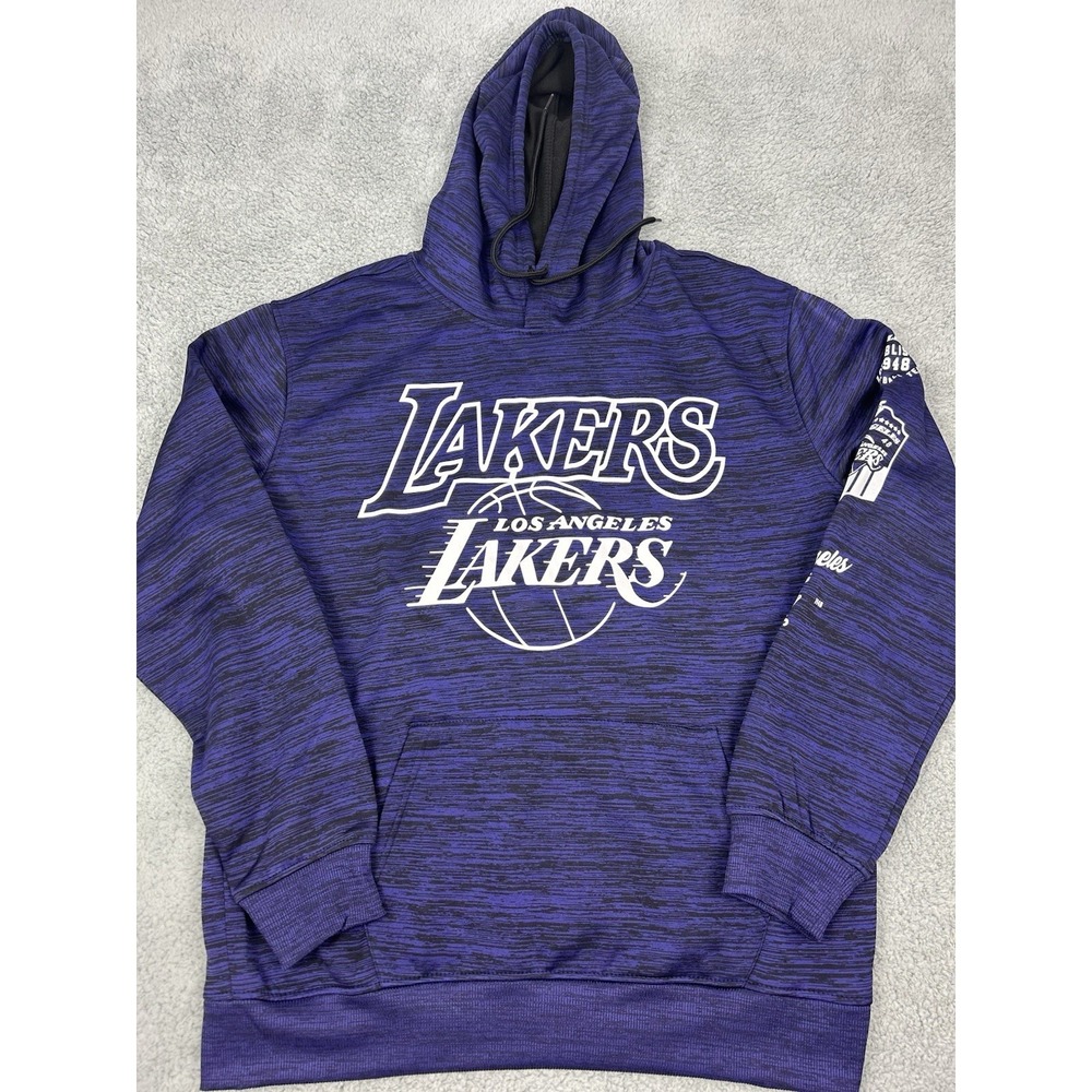 New Los Angeles Lakers Hoodie NBA Basketball Purple Hooded Sweatshirts Sz Large